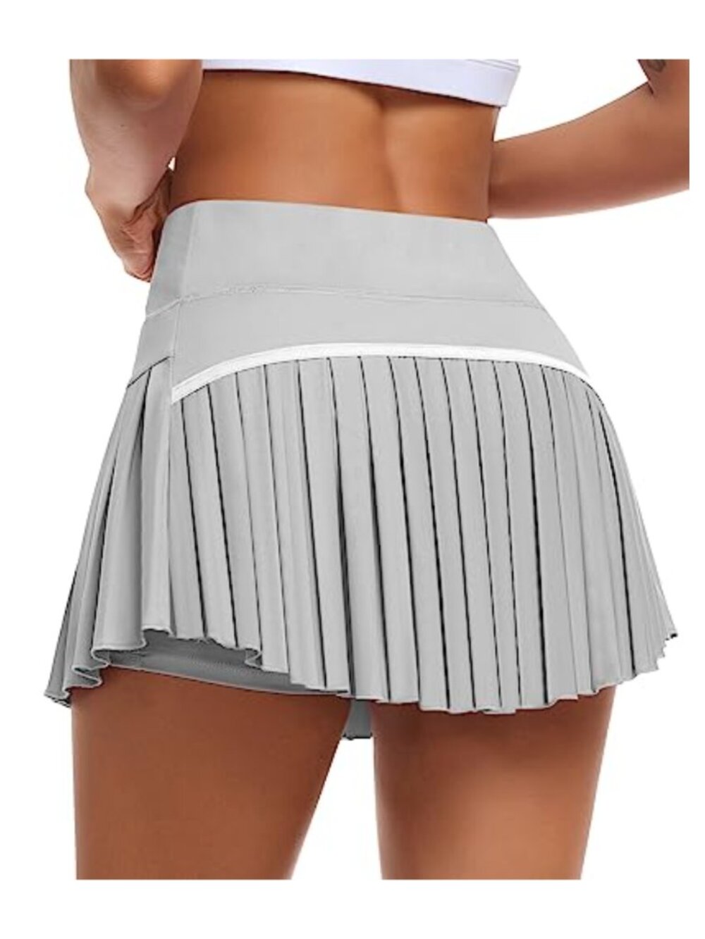 Pleated Tennis Skirt with Built-in Shorts High Waist Mini Skort Athletic